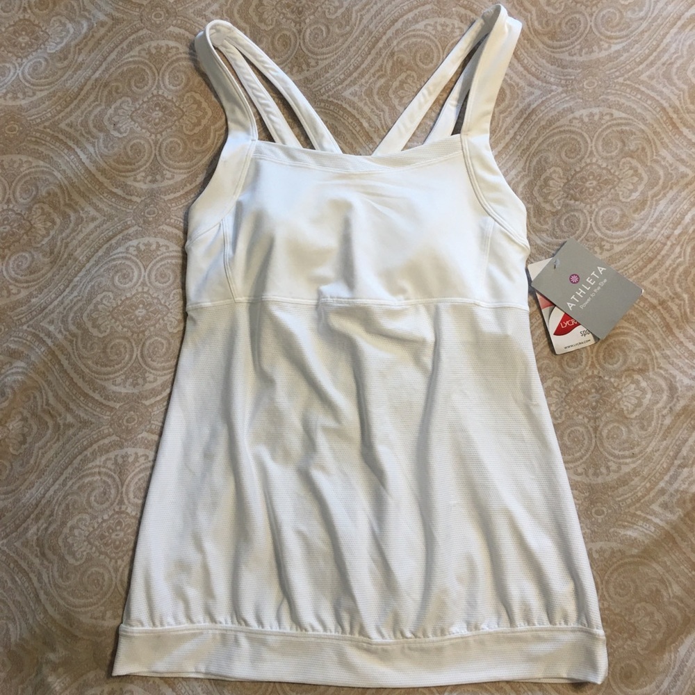 Athleta Criss Cross Workout Tank White L